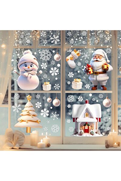 choice2 113 قطعة من رقاقات الثلج لعيد الميلاد، ملصقات ثابتة للنوافذ، لوازم حف...