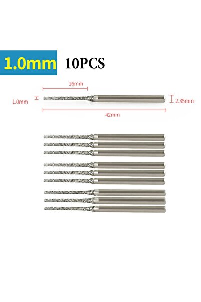 Choice4 ١٠ قطع من رؤوس حفر الماس بقطر ١.٠ مم و ١٠ قطع بقطر ٠.٨-٢.٥ مم مع ساق ...