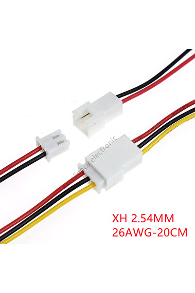 Choice25 مجموعتان من موصلات الأسلاك JST ثنائية القطب XH 2.54 مم بطول 20 سم، 2...