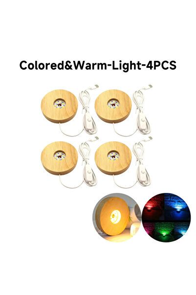 Choice5 65×12 مم، 2 في 1 - 4 قطع، مصابيح ديكور مكتبية خشبية، قاعدة إضاءة، مصب...