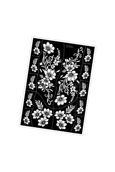 Choice9 استنسل قابل لإعادة الاستخدام S3542 لتصميم زهرة الحناء، قالب وشم للنسا...