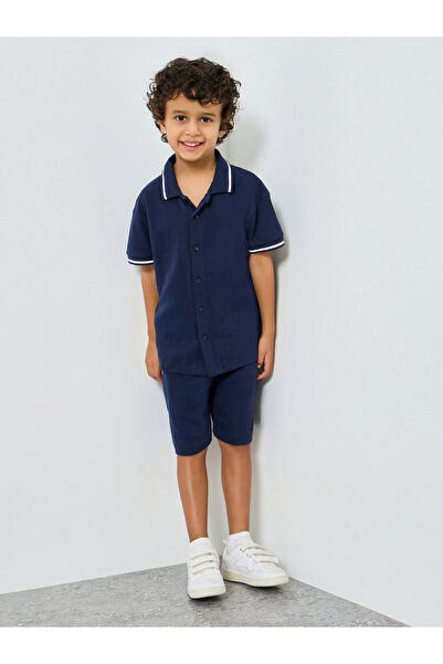 Styli طقم تيشيرت بولو وشورت للأولاد باللون الكحلي