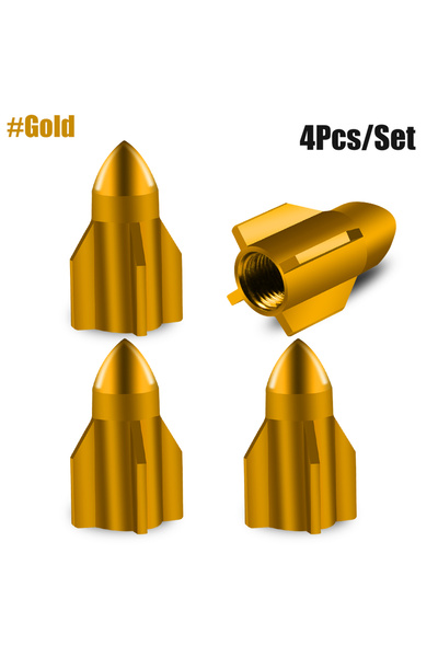 Choice4 C0063-Gold 4pcs Car Tire Valve Cap Grenade Aluminum Tyre Valve Stem C...