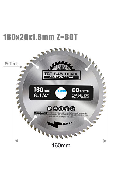 Choice1 شفرة منشار دائرية XCAN قطعة واحدة، 160×1.8×20×60T، أقراص قطع الخشب 16...
