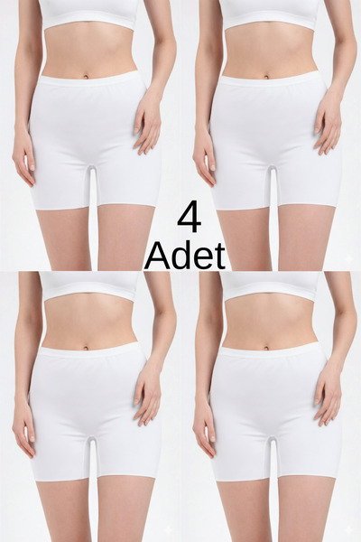 Mifella 4-piece value pack women's laser cut shorts with no-show waistband - ...