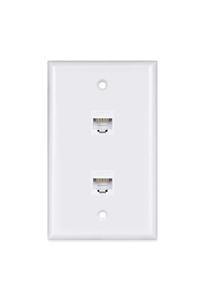 choice2 لوحة جدارية ثنائية المنافذ ZOERAX RJ45 Cat6 Ethernet مع موصل أنثى-أنث...