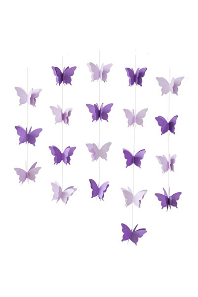 Choice7 purple 2M 3D Paper Butterfly Garland Hanging Wedding Fairy Birthday P...