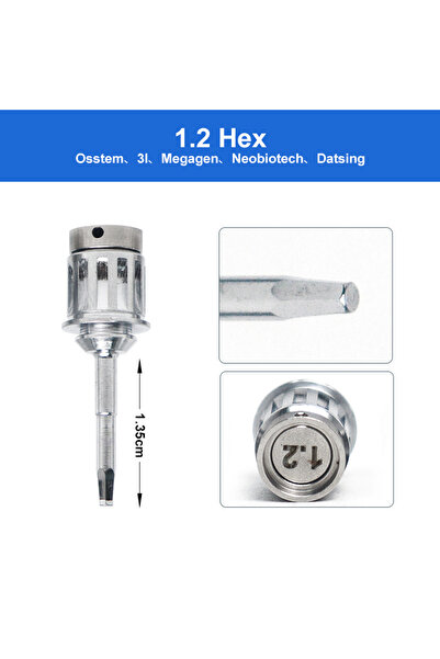 Choice1 مفكات عزم دوران عالمية لزراعة الأسنان، طولها 1.2 بوصة، قطعة واحدة، طق...