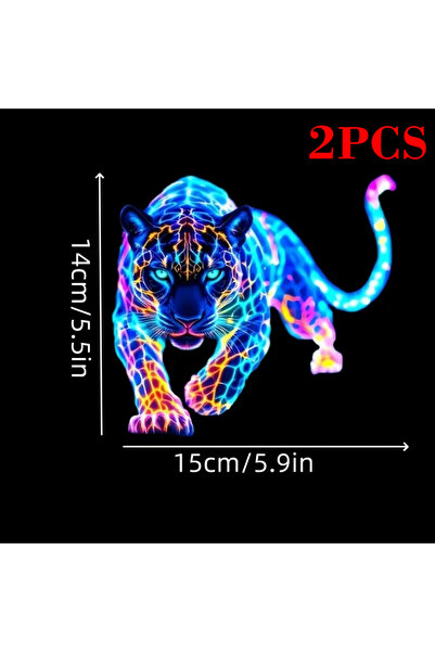 choice2 ملصقات دراجة نارية بتصميم نيون نابض بالحياة على شكل فهد، مقاومة للماء...