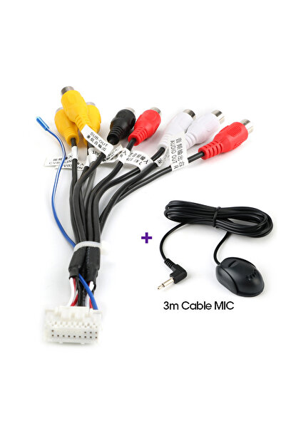 Choice1 كابل إخراج RCA لراديو السيارة من Vtopek مع ميكروفون بطول 3 أمتار، مزو...