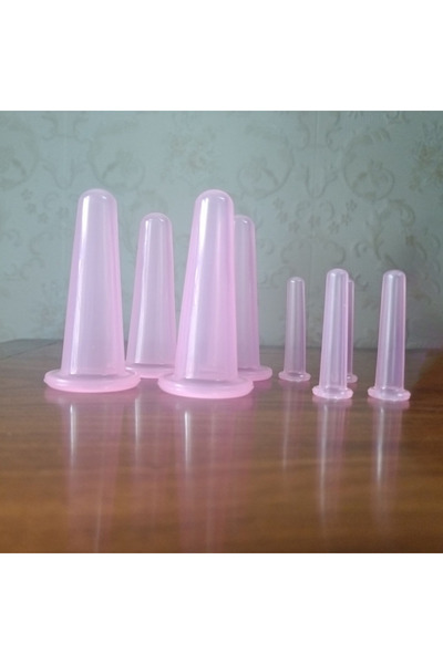 Choice4 مجموعة علاجية للوجه بالحجامة، 4 قطع، لون وردي، 4M × 4S، 8 قطع، أكواب ...