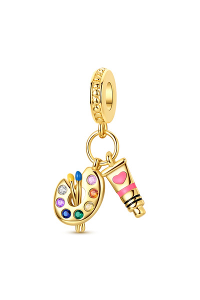 Choice10 KTC434-GD تعليقة جواز سفر ذهبية من الفضة عيار 925 على شكل خرزة وشمس ...