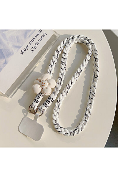 Choice6 حبل تعليق للهاتف المحمول من بوليستر /النايلون الأبيض، مناسب للأنشطة ا...