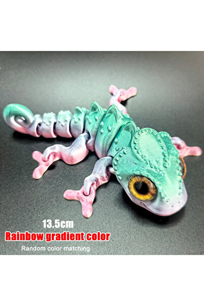 choice2 مجسمات حرباء ثلاثية الأبعاد بألوان قوس قزح، بطول 13.5 سم، لعبة متحركة...