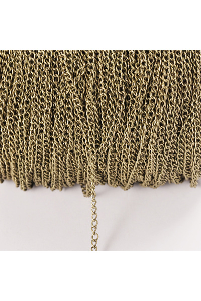 Choice20 سلسلة معدنية رفيعة مسطحة بطول مترين، لون برونزي عتيق، 4.5 مم، قابلة ...