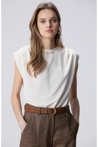 Network Kırık Beyaz Modal Karışımlı T-shirt