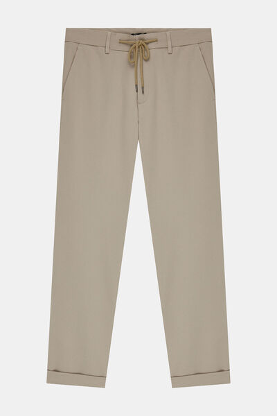 W Collection Beige Jogger Double Cuffed Sports Pants