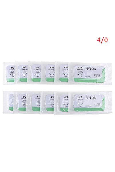 choice2 C 12Pcs 2/0 3/0 4/0 5/0 Medical Needle Suture Nylon Silk Polyester Th...