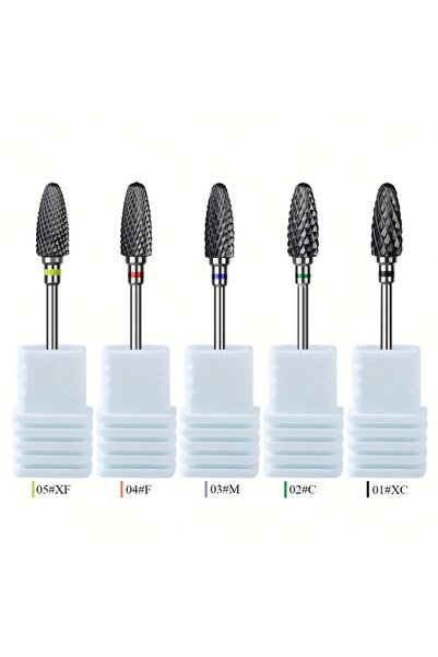 Choice5 5 قطع من رؤوس حفر الأظافر الخزفية السوداء مقاس 3/32 بوصة، آمنة واحترا...