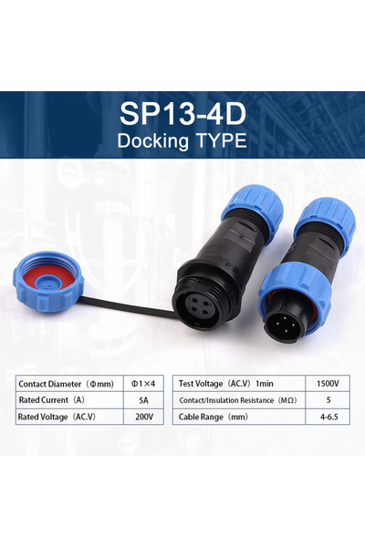 Choice3 1 set SP13-4D SP13 Aviation Waterproof Connector IP68 Docking Electri...