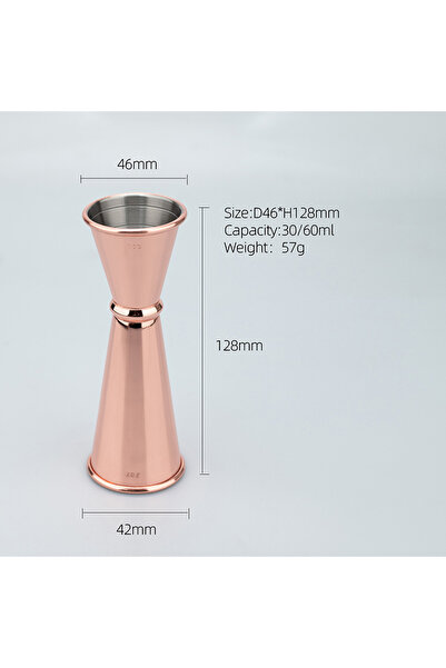 Choice9 كوب قياس ذهبي وردي 30/60 مل، مصنوع من الفولاذ المقاوم للصدأ 304، مناس...