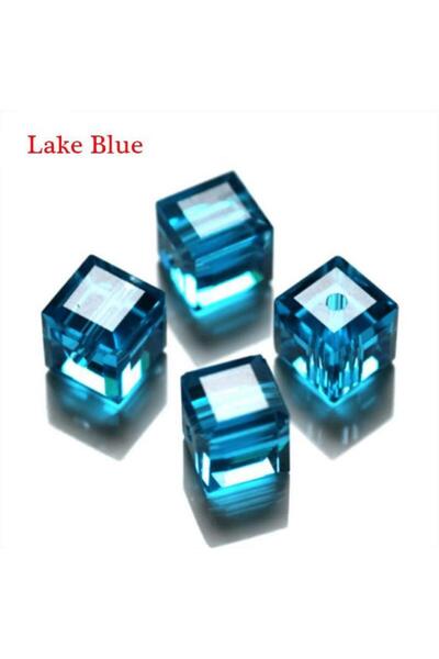 choice2 017 50pcs 6mm Colorful Cube Glass Beads Spacers For DIY Jewelry Makin...