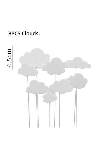 Choice29 8pcs Clouds Bunny Train Cake Topper Pink Rabbit Girls Theme Decorati...