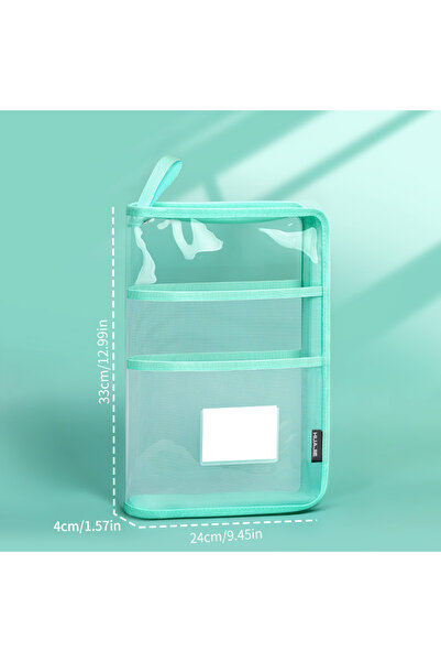 Choice1 Green HUAJIE A4 Transparent Dument Bag, Waterproof Zipper Handheld Fo...