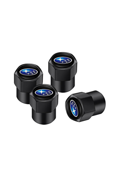 Choice10 Black-B-Subaru 4Pcs Car Tire Valve Caps Wheel Dust Cover Metal Emble...