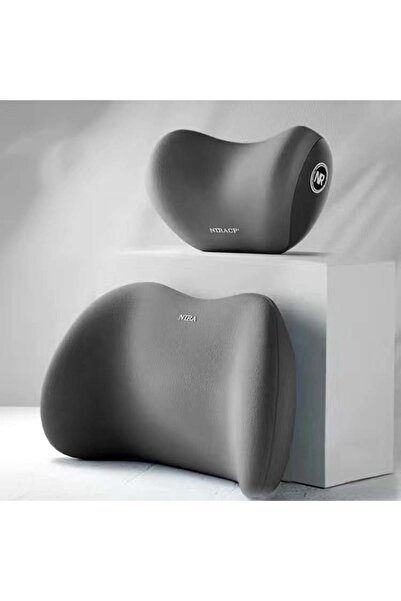 Choice6 طقم مسند رأس رمادي للسيارة، دعم للفقرات القطنية، وسادة للكتف، وسادة ل...