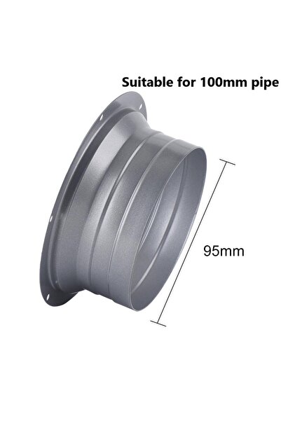 Choice6 100mm 7 Sizes Metal Flange Duct Fan Hose Connector Air Ventilation Ad...