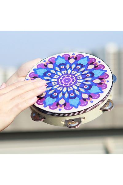 Choice5 8 Inch Tambourine 7 IRIN 8 Inch Tambourine Handbell Hand Drum Colourf...