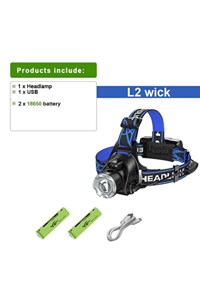 choice2 مصباح أمامي L2 بقوة 1000000 لومن، مصباح أمامي قوي بقدرة 800 واط مزود ...