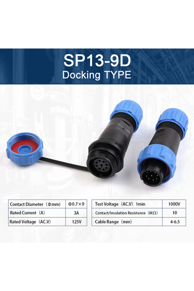 Choice6 مجموعة واحدة من موصلات SP13-9D SP13 المقاومة للماء للطيران بمعيار IP6...
