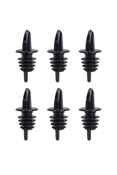 Choice 6pcs Liquor Bottle Pourers Flow Pourers Plastic Spouts Black Bottle Po...