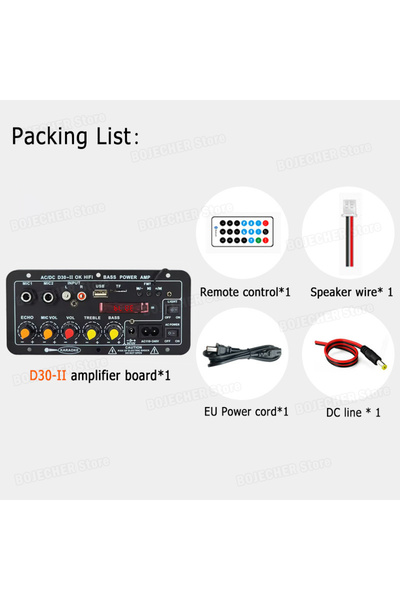 Choice3 D30-II EU DC 12V Bluetooth 5.0 Digital Audio Amplifier Board AC 110V ...