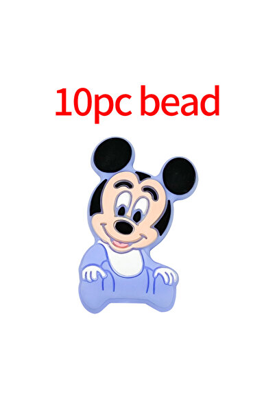 Choice12 10 قطع خرز سيليكون جديد بتصميم ميكي وميني الكرتوني، 1/3/10 قطع، عضاض...