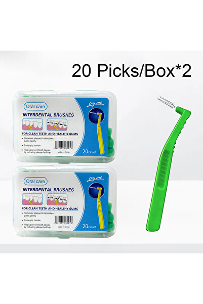 Choice3 فرشاة تنظيف الأسنان بين الأسنان، 40 قطعة، لون أخضر، 0.8 مم، 0.6-1.2 م...