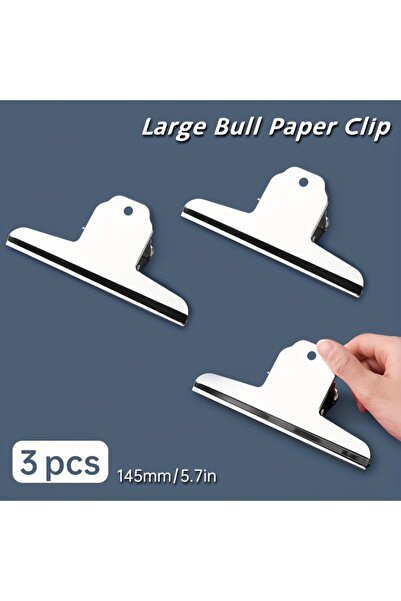 Choice1 3 قطع / قطعة واحدة / 3 قطع / 5 قطع مشابك ورق كبيرة على شكل ثور، 14.5 ...