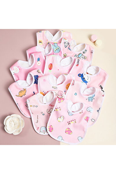 Choice22 ١٠ قطع عشوائية وردية اللون، ٤/٦/٨/١٠ قطع عشوائية من مرايل الأطفال قط...