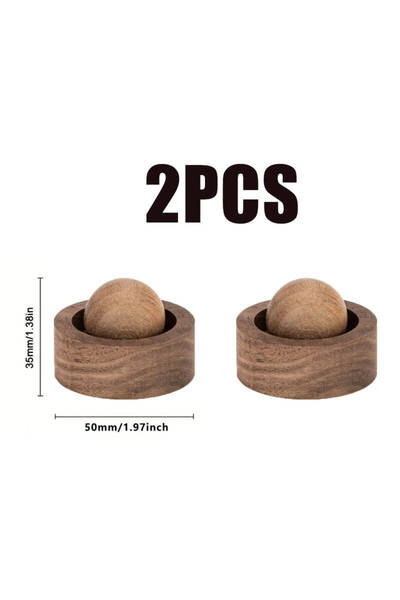 choice2 معطر جو خشبي للسيارة من خشب الجوز - قطعتان - تصميم كروي - توزيع عطر ط...