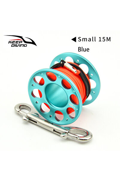 Choice6 بكرة صيد زرقاء بطول 15 مترًا (قطعة واحدة) مصنوعة من سبائك الألومنيوم،...