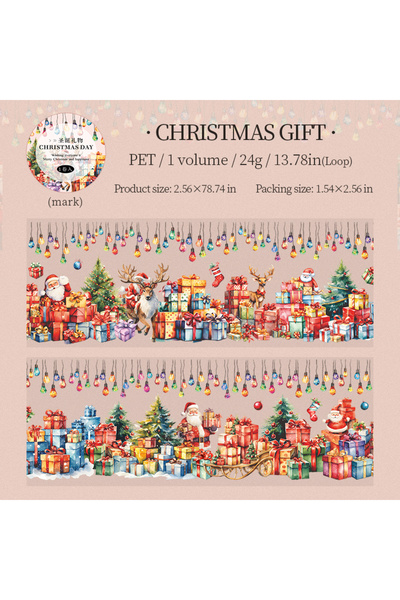 Choice3 B 65mm * 2m/roll Christmas Eve Series PET Sticker Creative DIY Handma...
