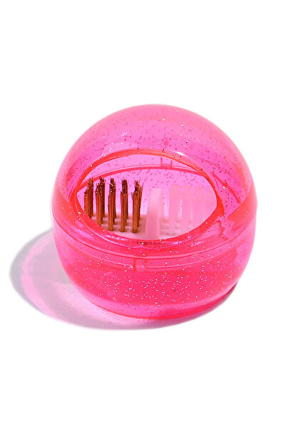 Choice1 علبة تنظيف رؤوس مثقاب الأظافر باللون الأحمر الوردي مع فرشاة سلكية قاب...