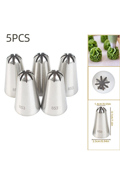 Choice3 853-5 قطع، مجموعة فوهات تزيين الكيك، فوهات تزيين من الفولاذ المقاوم ل...