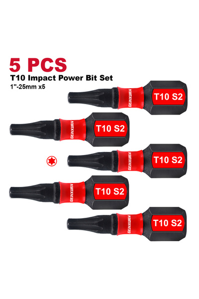 choice2 1Inches 5PCS Geinxurn 1 In.Impact Tough Magnetic Power Bit Set,Torx H...