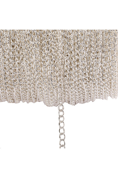 Choice11 سلسلة فضية مسطحة بطول مترين، قطرها 4.5 مم، قابلة للتمديد بسماكات 2.5...