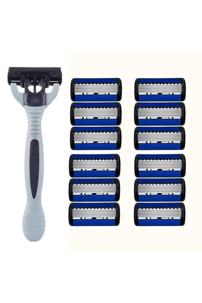 Choice6 حامل واحد، 12 شفرة، ماكينة حلاقة كلاسيكية بستة حواف، ماكينة حلاقة آمن...