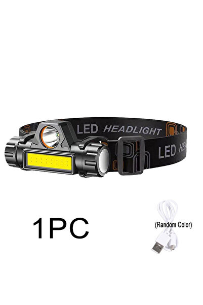 Choice4 مصباح رأس هايناست قابل لإعادة الشحن بتقنية COB LED، مزود بمنفذ USB، م...