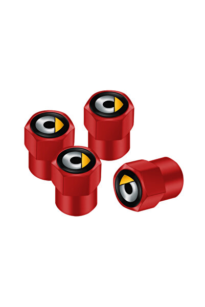 Choice3 4 قطع - أحمر - أغطية صمامات إطارات عجلات السيارة من سبائك الألومنيوم،...